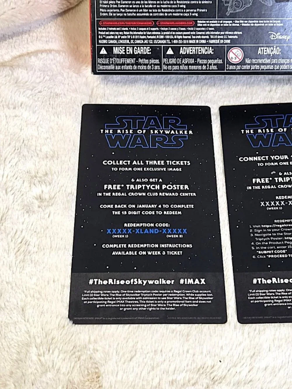 Star Wars Black Series Helmets - Poe & Kylo Ren - & 2 Collectible Movie Tickets